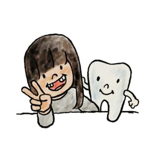 歯抜けの子どものイラスト