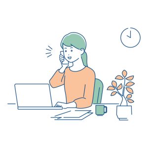 電話で話す女性のイラスト